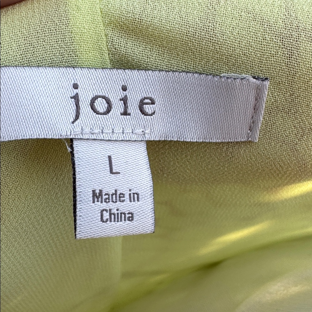 Joie Bondi V-neck Midi Silk Dress in the color Shadow Lime, size Large - Picture 6 of 7